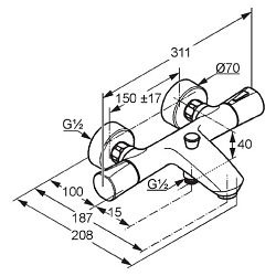  Thermostatique Bain/Douche DN 15 (351010538)